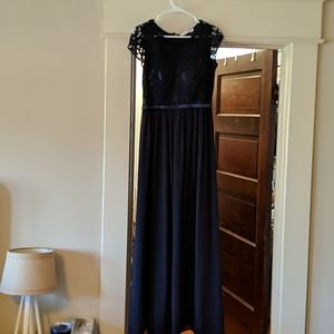 Deep blue long formal dress